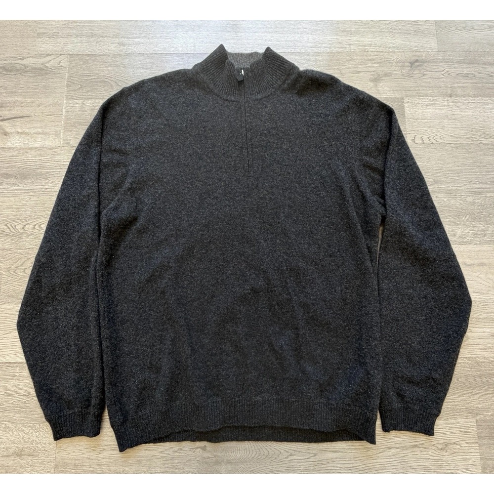 JWN Men's 100% Cashmere Quarter Zip Sweater Size Large Pullover Knit